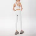 White women sports bra and high waist yoga leggings set for fitness gym training. - QS24358C-White Set