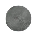 Dark grey round PP woven placemat, textured circular table mat for dining room table decor. - Dark Gray