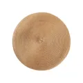 Round PP woven placemat solid color heat resistant table mat for kitchen dining table decor. - Brown