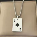 Stainless steel ace of spades playing card pendant necklace for men and women fashion jewelry. - Lucky Spades A