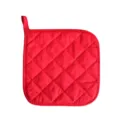 Red quilted pot holder heat resistant cotton oven mitt kitchen cooking pad with hanging loop - 18*18cm / Red