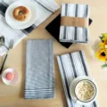 Set de paños de cocina de algodón teñido en hilo rayas blanco y negro absorbentes para limpieza. - Serie Negra