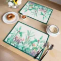 Mantel de tela estampado esterilla aislante térmica fresca rectangular decoración SKU - Estilo Monstera