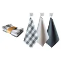 Cotone Ispessito Waffle Cucina Strofinaccio Set Grigio e Bianco A Quadri Variante Articolo - Grigio