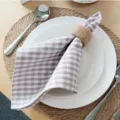 American style plaid cotton cloth napkin for dining table decor and kitchen use, soft and durable. - 18x18 Inch / Brown