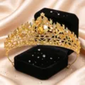 Goldene Kristall Braut Tiara Krone für Damen, Hochzeits- und Geburtstagshaarschmuck. - High-End-Kronen-Kopfschmuck (H-332) / Stil 2 Gelber Kristall