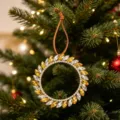 Weihnachtsbaum Strass Hängeornament dekorativer metallischer Kranz Anhänger Festdeko - Kranz-Stil (Stil 1)