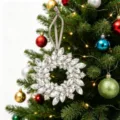 Strass Weihnachtsbaum Anhänger Metall Schneeflocke Hänge-Dekoration Detailansicht - Schneeflockenblatt-Stil (Stil 3)