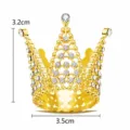 Couronne or gâteau topper baroque métal strass anniversaire fête décoration diadème - Strass à Cinq Pointes - Or