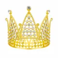 Garniture de gâteau couronne strass dorée pour fête d'anniversaire, diadème exquis. - Plein Strass à 7 Pointes - Or
