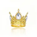 Piccola corona in lega dorata con strass scintillanti, dettaglio perfetto per torta. - Oro con zircone bianco