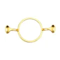 Golden metal wax seal ring mold holder detail view, durable stamping shaping tool accessory. - Round