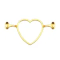 Gold metal heart-shaped sealing wax stamp mold frame fixer tool for craft decorating - Heart