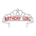 Strass brillanti compleanno ragazza tiara corona dettaglio primo piano accessorio capelli - GIRL Argento + Strass Rosso