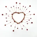 Heart shaped wire pearl decoration cake topper and flower bouquet accessory for party. - Heart Shape Red