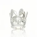 Strass alliage enfants couronne accessoire brillant fête décoration vue détail - Style Oreilles de Lapin (X-052) / Argent