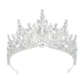 Stupendo diadema da sposa in strass argento e corona di cristallo accessorio in dettaglio. - Argento + Zirconia Bianca