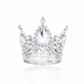 Corona di strass in lega argentata per torta decorazione festa e composizioni floreali. - Argento + Zirconia Bianca