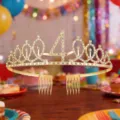 Gold 40th Birthday Tiara Rhinestone Crown Hair Comb Party Headband Hair Accessory - 4Y