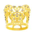 Détail couronne papillon strass doré, tiare en alliage exquis pour accessoires de fête. - Style Papillon Ajouré (X-032) / Or