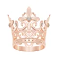Roségouden kristallen kroon taarttopper minidiadeem kruis strass steen feest accessoire - Roségoud