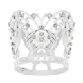 Couronne papillon strass argentée topper de gâteau, accessoire déco de fête exquis. - Style Papillon Ajouré (X-032) / Argent