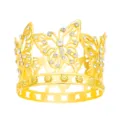 Bellissima Corona Farfalla Dorata con Strass per Decorazione Torta di Compleanno - Oro Con Strass Bianco