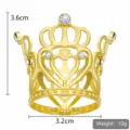 Doré Couronne Gâteau Topper Strass Diadème Décoration Florale Anniversaire Fête 3.6x3.2cm - Mini Couronne Noble - Or