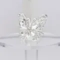 Spilla Farfalla Cristallo Strass Argento Lega Spilla Floreale Decorazione Matrimonio - Argento + Zirconia Bianca