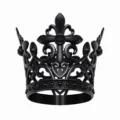 Zwarte metalen kroon taarttopper gotische tiara kruis verjaardag feest haaraccessoire - Zwart (Zwarte Strass)