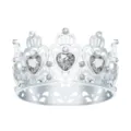 Squisita tiara rotonda in lega, strass scintillanti a forma di cuore per decorazioni. - Argento + Zirconia Bianca