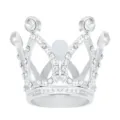 Diadème miniature strass couronne cristal décoration gâteau fête d'anniversaire chic - Mini Rond 5J55 Strass - Argent