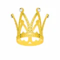 Détail de mini couronne pour gâteau dorée, taille 3,2cm, accessoire décoratif très exquis. - Doigt 6 Strass - Or
