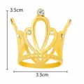 Doré strass couronne gâteau topper petit tiara pour anniversaire fête fleur décoration dessert - Mini Couronne 12 Strass - Or