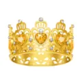 Goldene Legierung Krone mit gelben Herz Kristallen und Strass für Party Dekoration. - Gold + Gelber Stein