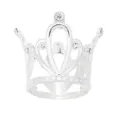 Couronne argentée pour gâteau, diadème décoratif en strass pour anniversaire et fleurs - Mini Couronne 12 Strass - Argent