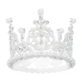 Détail couronne gâteau perle strass argent, élégante décoration bouquet fleurs insérer. - Petite Couronne de Perles Ronde - Argent