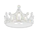 Couronne perle strass argent gâteau topper pour fête d'anniversaire et déco florale. - Couronne de Perles Vintage - Argent