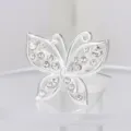 Broche de mariposa de aleación con diamantes de imitación cristal brillante accesorio decorativo boda. - Pequeña mariposa de diamantes de imitación plateada