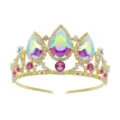 Kinderen goud strass kroon haarband prinses diadeem kristal haaraccessoires verjaardag. - H-009 Goud & AB