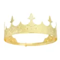 Golden king crown prop for men, retro European royal crown for party, costume, and pageant. - Gold