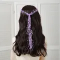 Vigne de cheveux de mariée en perles violettes, design délicat tissé à main pour coiffure de mariage. - Violet