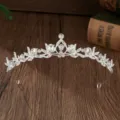 Koreaanse stijl prachtige kleine legering strass tiara kroon voor kinderen huwelijk kleding - H-067 Zilver & wit