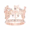 Rose gold alloy rhinestone leaf crown detail shot, exquisite cake decoration and hair accessory. - Rose Gold
