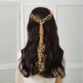 Bijou de cheveux de mariee fait a la main multi-couches perle accessoire elegant - Or champagne