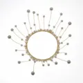 Pearl Crown Cake Topper Golden Wire Flower Halo Hair Accessory Party Baking Decor 81 - Round White