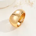 Bracciale rigido aperto spesso dorato lucido, gioiello da polso in metallo chic. - Stile H / Oro