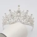 Diadème de mariée en argent couronne de cristal, accessoires de cheveux en strass. - Argent Fait À La Main Strass Blanc