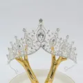 Sposa argento cristallo tiara vintage strass regina corona capelli accessori - Stile Argento Non Fatto A Mano