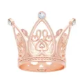Close-up of exquisite rose gold crown with sparkling crystals, perfect cake topper accessory. - Rose Gold